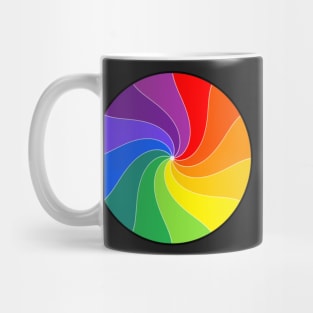 Twelve Color Wheel, a Happy Twirled Rainbow Mug